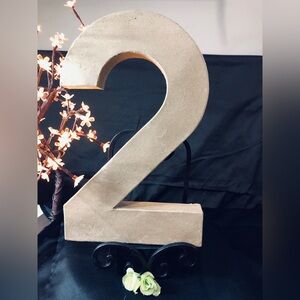 Large Decorative Number 2 - Neutral Beige